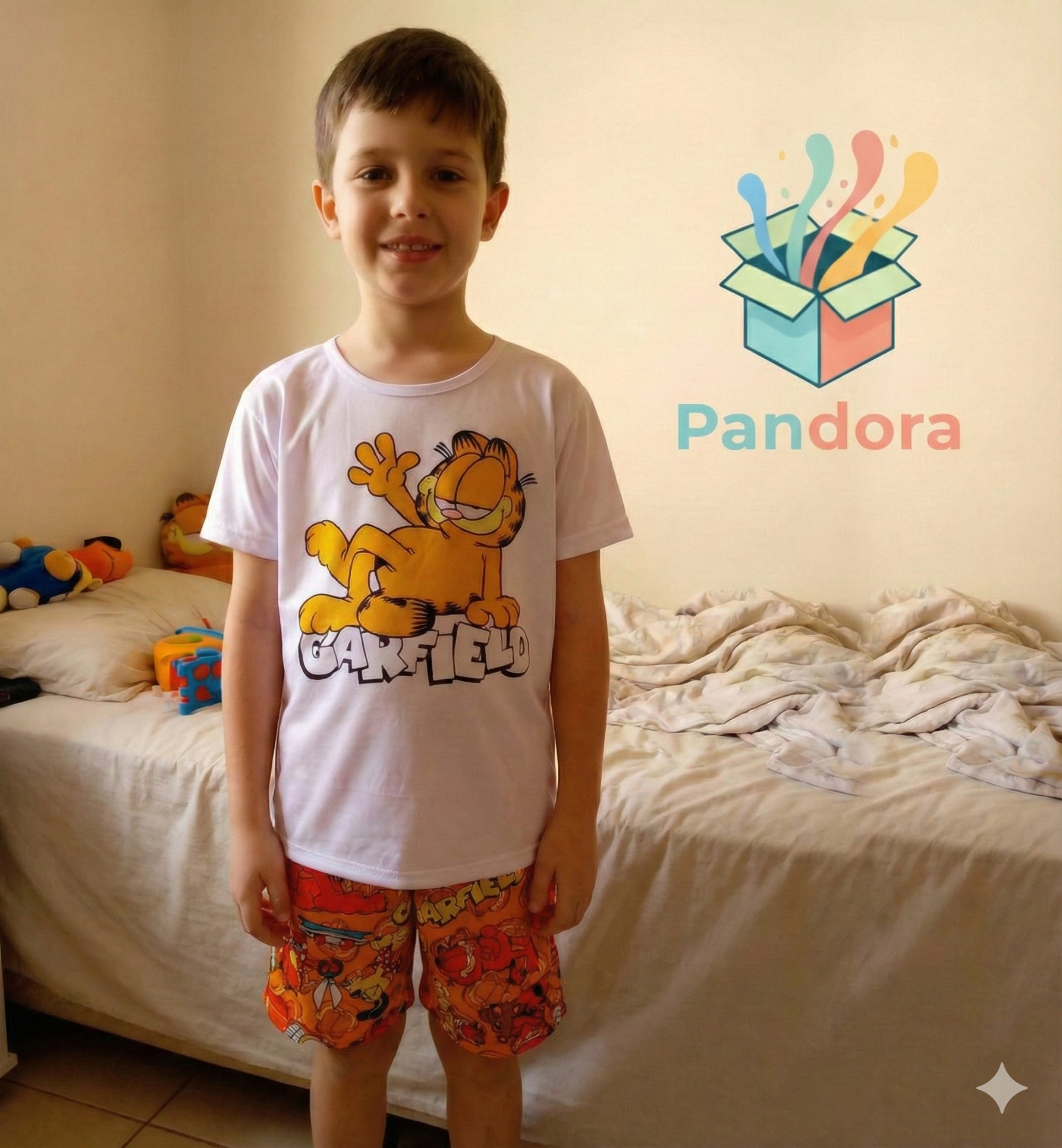 Pijama Short + Remera Gardfield - Imagen 2